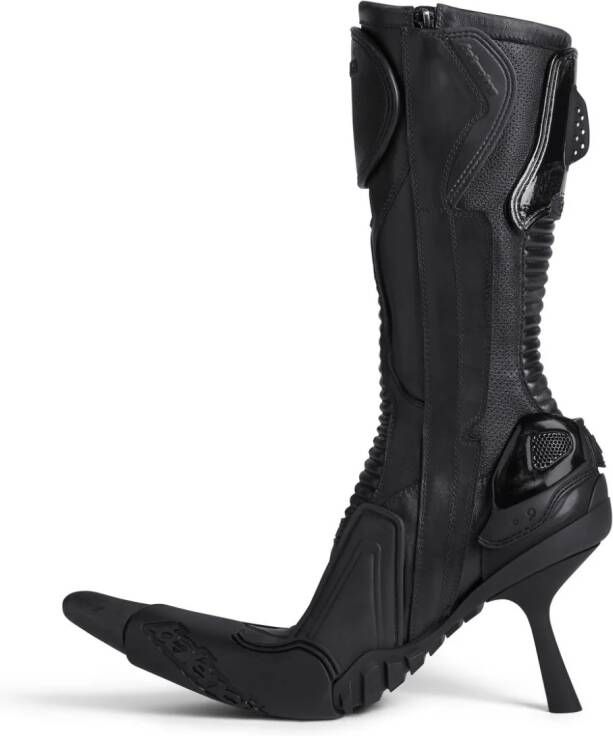 Balenciaga Biker 90mm leren laarzen Zwart