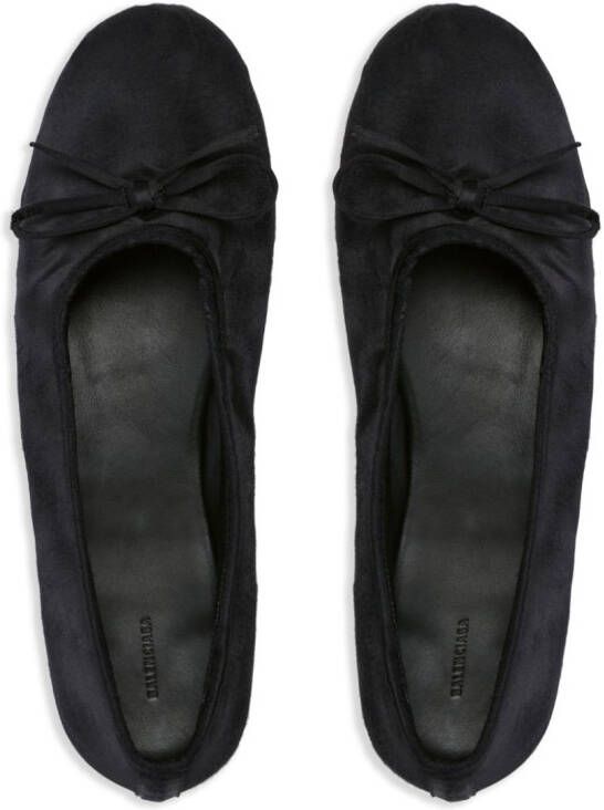 Balenciaga Leopold ballerina's met strik Zwart