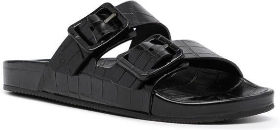 Balenciaga Mallorca sandalen met krokodillenleer-effect Zwart