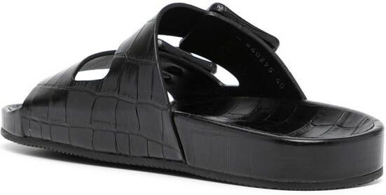 Balenciaga Mallorca sandalen met krokodillenleer-effect Zwart