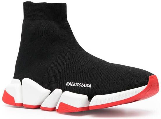 Balenciaga Speed 2.0 gebreide sneakers Zwart