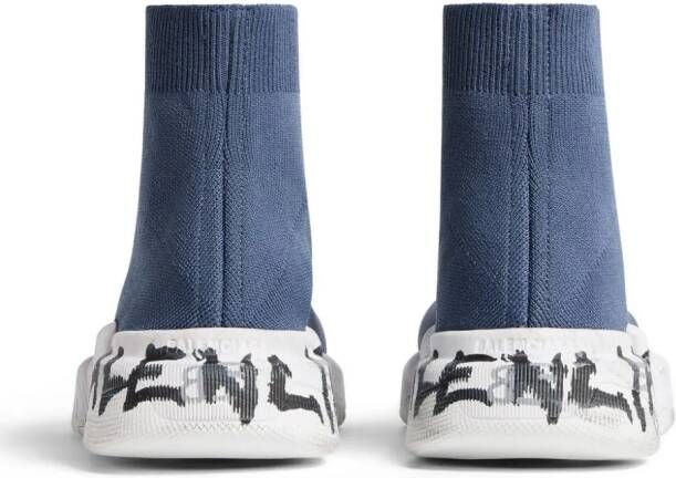 Balenciaga Speed sneakers met graffiti-print Blauw