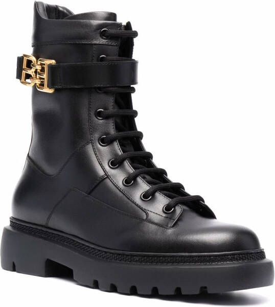 Bally Combat boots met logoplakkaat Zwart