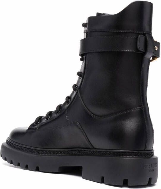 Bally Combat boots met logoplakkaat Zwart