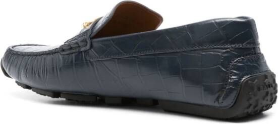 Bally Loafers met krokodillen-reliëf Blauw