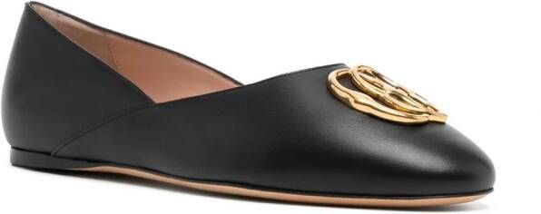 Bally Leren ballerina's Zwart