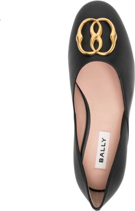 Bally Leren ballerina's Zwart