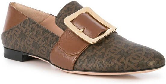 Bally Janelle loafers met monogram Bruin