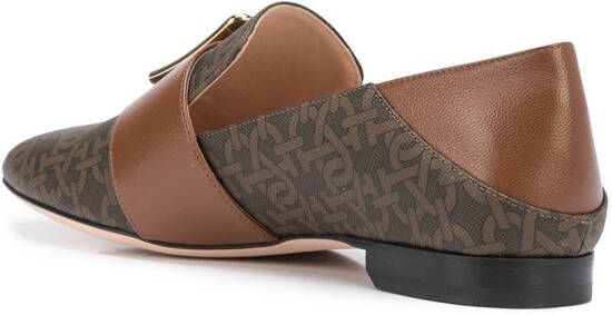 Bally Janelle loafers met monogram Bruin