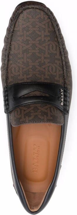 Bally Leren loafers Bruin