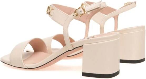 Bally Leren sandalen met logo Beige