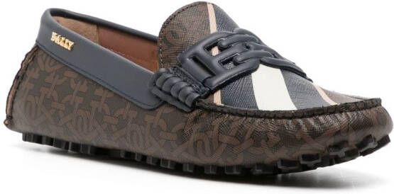 Bally Loafers met logodetail Bruin