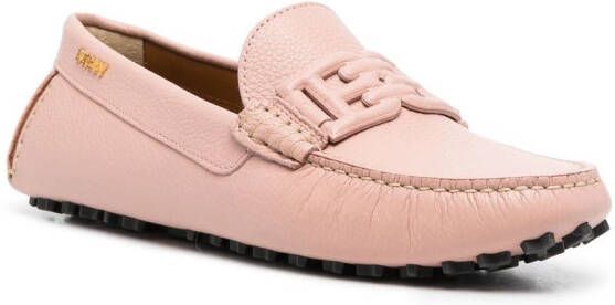 Bally Loafers met logoplakkaat Roze