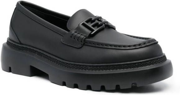 Bally Loafers met logoplakkaat Zwart