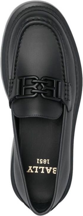 Bally Loafers met logoplakkaat Zwart