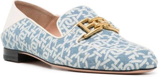 Bally Loafers met logoprint Blauw