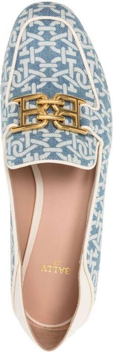 Bally Loafers met logoprint Blauw