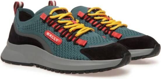 Bally Outline mesh sneakers met logopatch Groen