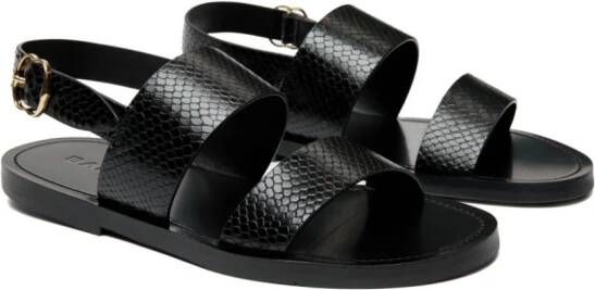 Bally Sandalen met pythonprint Zwart