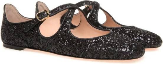 Bally rina ballerina's verfraaid met glitter Zwart