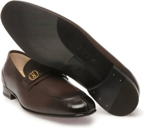 Bally Sadei loafers met logoplakkaat Bruin