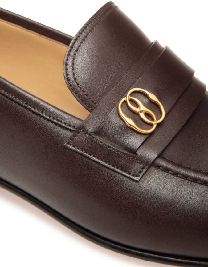 Bally Sadei loafers met logoplakkaat Bruin