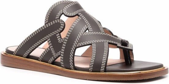 Bally Sandalen met contrasterend stiksel Zwart