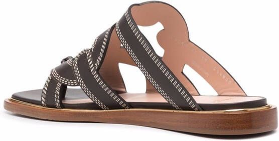 Bally Sandalen met contrasterend stiksel Zwart