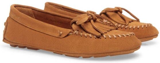 Bally Leren loafers met kwastjes Bruin