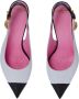 Balmain Twee-tone kalfsleren Eva pumps met een reliëf ruitmotief White Dames - Thumbnail 12