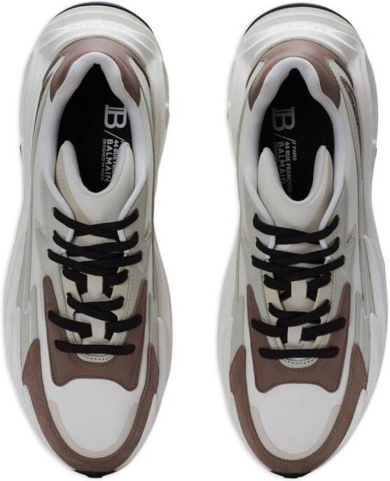 Balmain Run-Row leren sneakers Wit