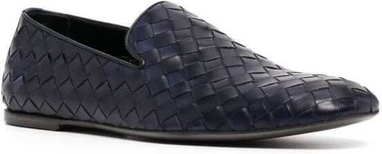 Barrett woven-leather loafers Blauw