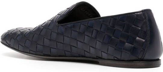 Barrett woven-leather loafers Blauw