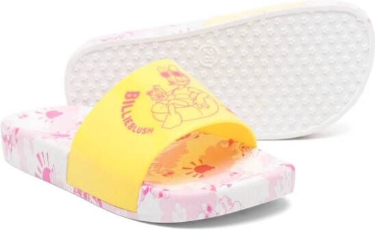 Billieblush x Disney slippers met grafische print Geel