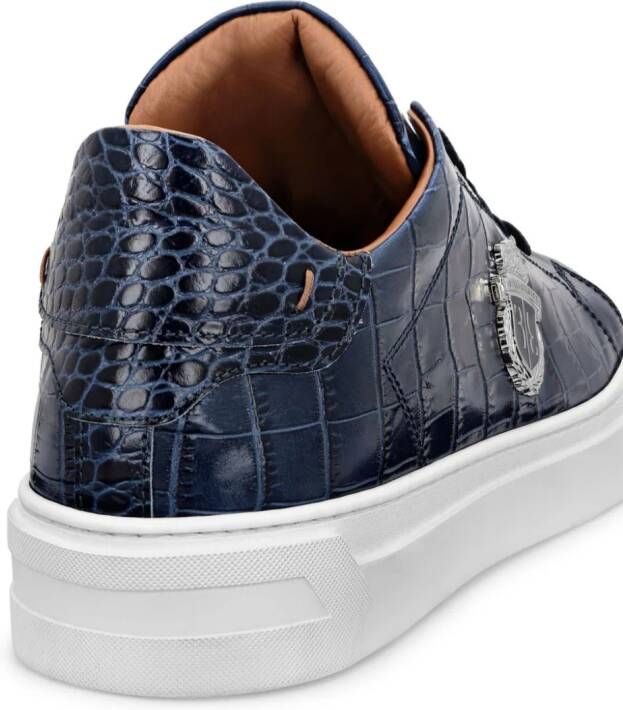 Billionaire Lo-Top sneakers met krokodillen-reliëf Blauw