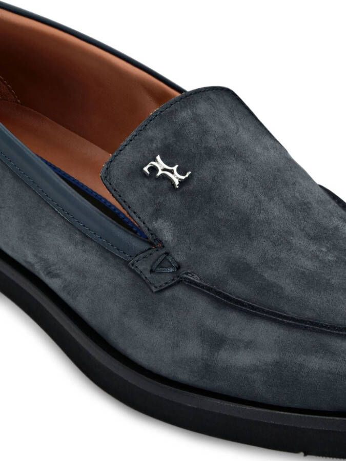 Billionaire Suède loafers met logoplakkaat Blauw