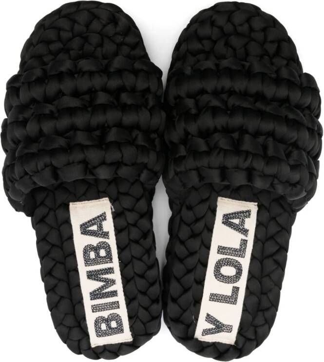 Bimba y Lola Slippers met plateauzool Zwart