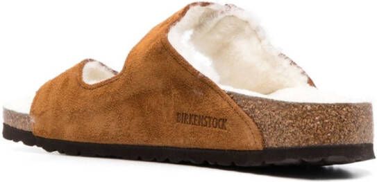 Birkenstock Arizona lammy sandalen Bruin