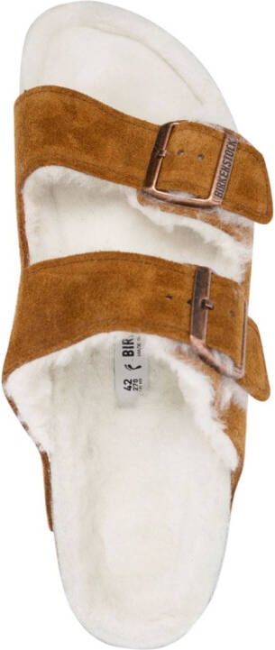 Birkenstock Arizona lammy sandalen Bruin