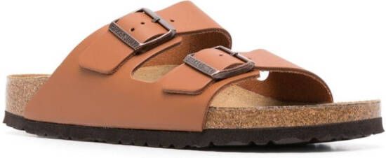 Birkenstock Arizona leren slippers Bruin