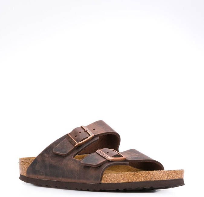 Birkenstock Arizona leren sandalen Bruin