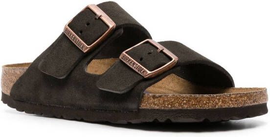 Birkenstock Arizona slippers met open neus Bruin