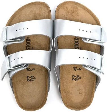 Birkenstock Arizona suède sandalen Zilver