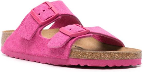 Birkenstock Arizona suède slippers Roze