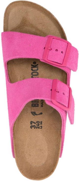 Birkenstock Arizona suède slippers Roze