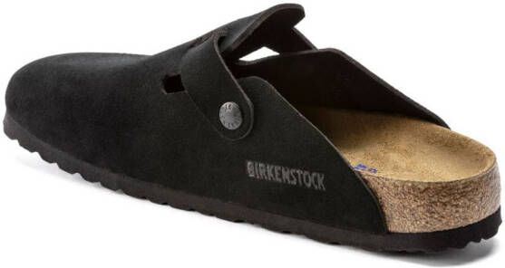 Birkenstock Boston slippers met gesp Zwart