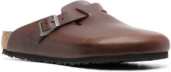 Birkenstock Boston leren muiltjes Bruin