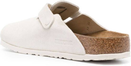 Birkenstock Boston leren slippers Wit