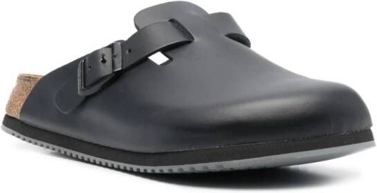 Birkenstock Boston slippers met gesp Zwart