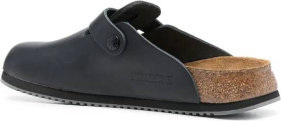 Birkenstock Boston slippers met gesp Zwart